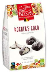 Belgijskie czekoladki z nadzieniem kokosowym fair trade bezglutenowe BIO 100 g